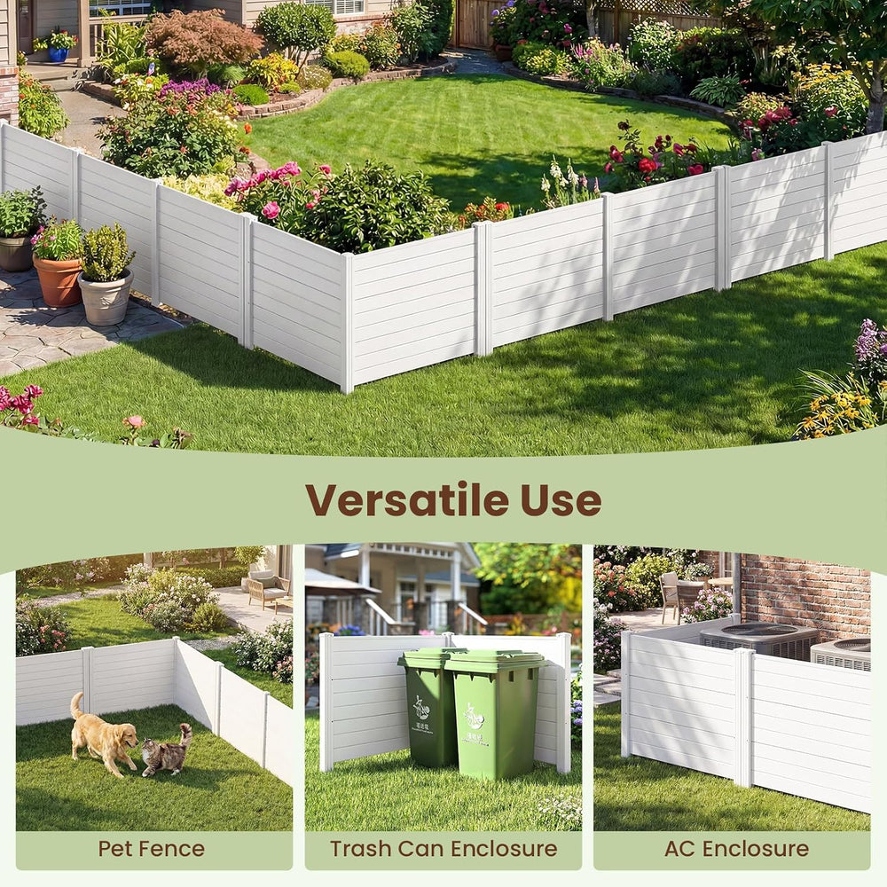 S AFSTAR 4 Panels Outdoor Privacy Fence, 48” x 38” Air Conditioner Fence with...