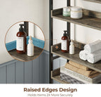 Rolanstar Over The Toilet Storage 4-Tier, Sturdy Bathroom Shelf with Adjustable Shelf, Freestanding Over The Toilet Rack for Bathroom, Behind Toilet Rack, Fix Most Toilet, Space-Saving, Gray