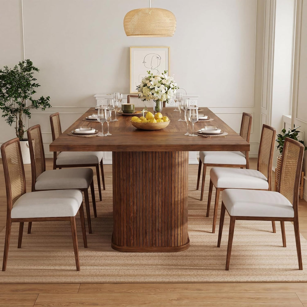knoworld 78.7" Rectangular Dining Table for 6-10, Farmhouse Kitchen Furn...