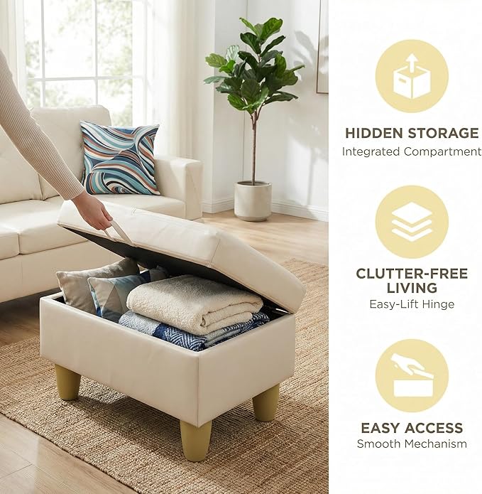 3-Piece L-Shaped Modular Leather Sofa – Convertible Sectional Couch with Movable Chaise & Storage Ottoman, Multi-Scene Use for Living Room, Apartment & Office, White