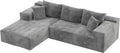 108” Cloud Sectional Couches, Boneless Couch Modular L-Shaped Sofa with Deep Seat, Modern Comfort Upholstered Sofas for Living Room, No Assembly Required (Corduroy, Grey)