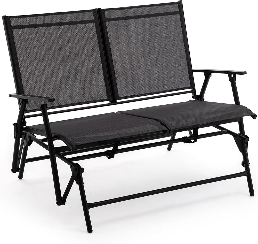 Zedachica 2-Person Outdoor Glider Bench No Assembly Required, Glider Loveseat...