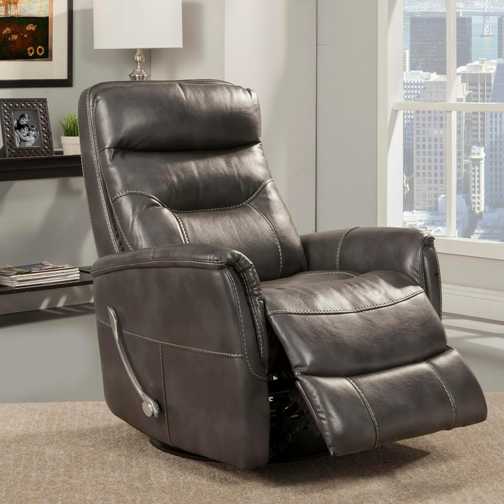 Parker Living Gemini - Flint Swivel Glider Recliner Chair with 90% Polyester, 10% PU Upholstery, Comfortable Nursery Recliner, Nursing Armchair with Smooth Reclining