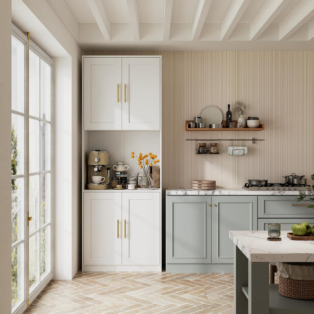 85" Kitchen Storage Cabinets,Corner Pantry Cabinet,Tall Bathroom Cabinet...
