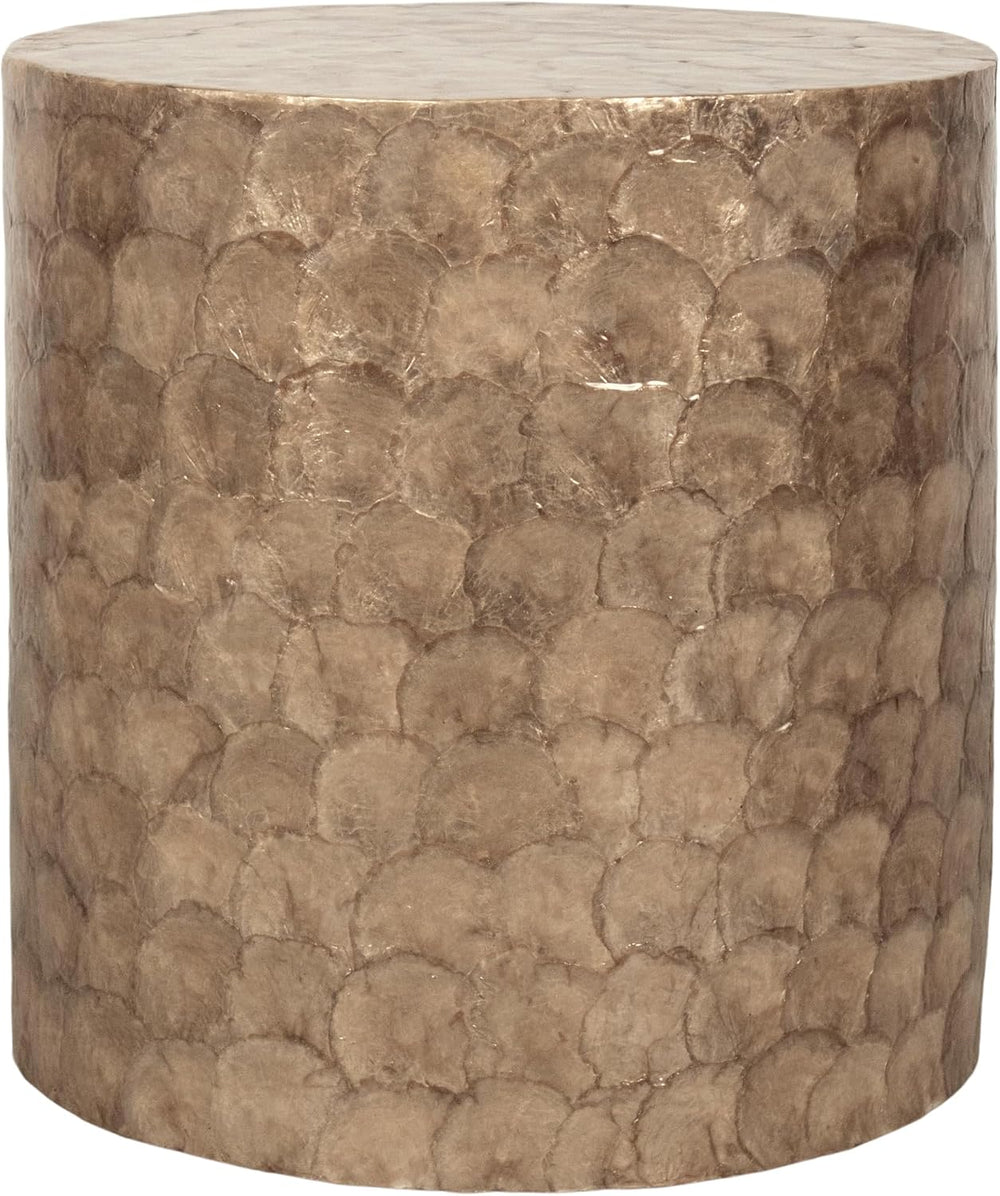 East at Main Capiz Shell Side Table – Tea Brown Accent Table, Small Decorativ...