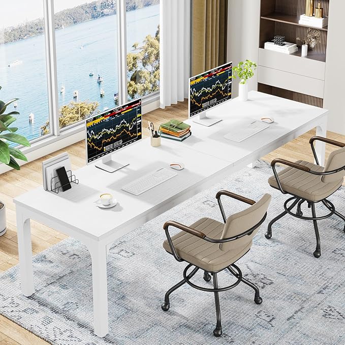 Tribesigns 6.5FT Conference Table, 78.7 Inche Rectangle Meeting Seminar Table, Large Business Tables for 6-8 People (Only Table)