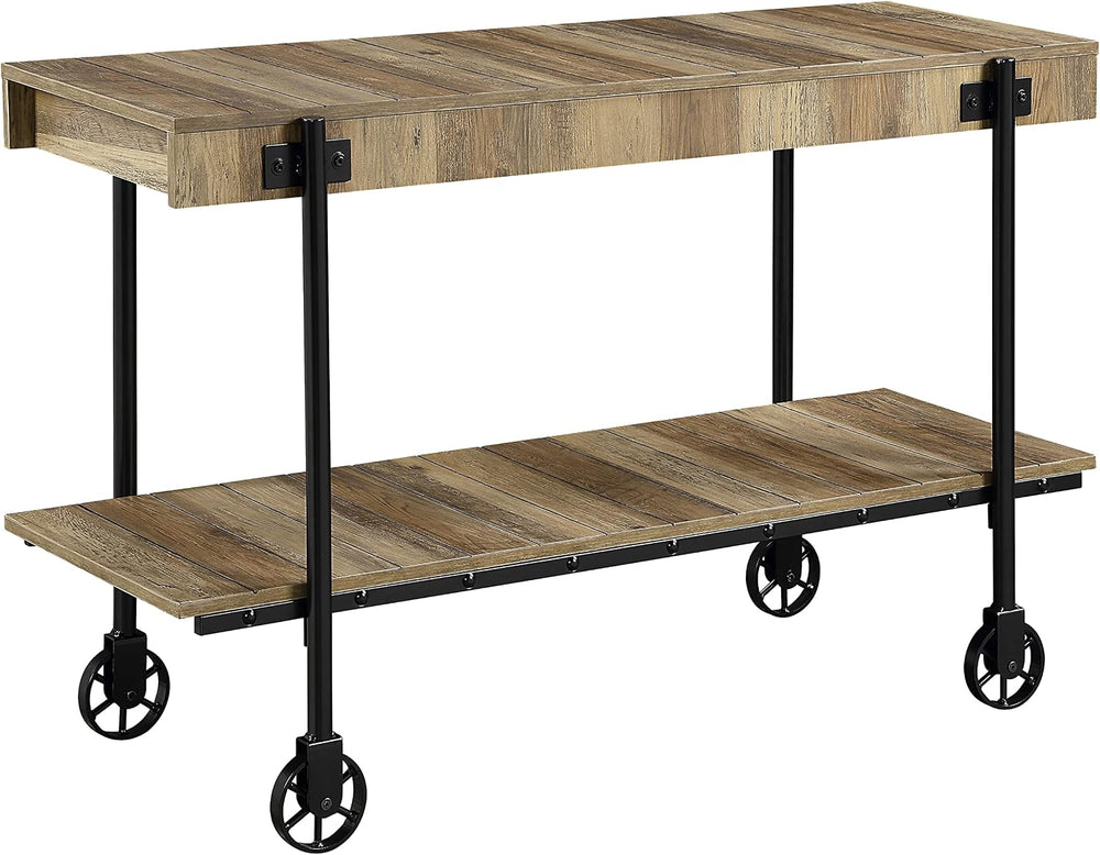 Furniture of America Cleon Industrial Open-Shelf 3-Piece Coffee, End and Sofa...