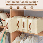 Bed Sheet Organizers and Storage, 4 Pack Linen Closet Organizers with Adjustable Zipper, Foldable Bedding Storage for Queen or King Size Bedsheets, Duvet Covers and Pillows