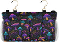 Neon-colored Mushrooms Stars Dots Bedside Caddy for Dorm Bed Bedside Hanging Caddy Bag Iron Frame Storage Organizer Pocket for Bunk Home College Hospital Beds 2 Hooks