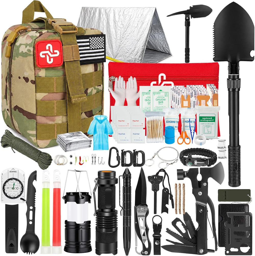 Survival Kit, 250Pcs Survival Gear First Aid Kit with Molle System Compatible...