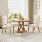 Wooden Dining Chairs Set of 2, Dining Room Chairs with Wood Legs, Cloud-Like Cushion & Reinforcement Structure Design for Kitchen/Living Room/Restaurant, Easy Assembly