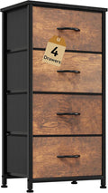 DWVO Dresser with 4 Drawers - Fabric Storage Tower, Organizer Unit for Living Room, Hallway, Closets