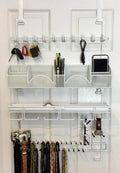 Men’s Over the Door/Wall Hanging Closet Tie and Belt Organizer Rack # 9300 in White 43 Hooks for Men’s Organization Patented
