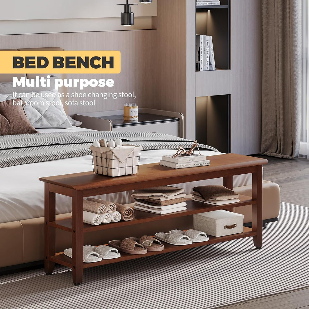 Wood Shoe Bench for Entryway,Bench with Shoe Rack,Storage Shoe Organizer for ...