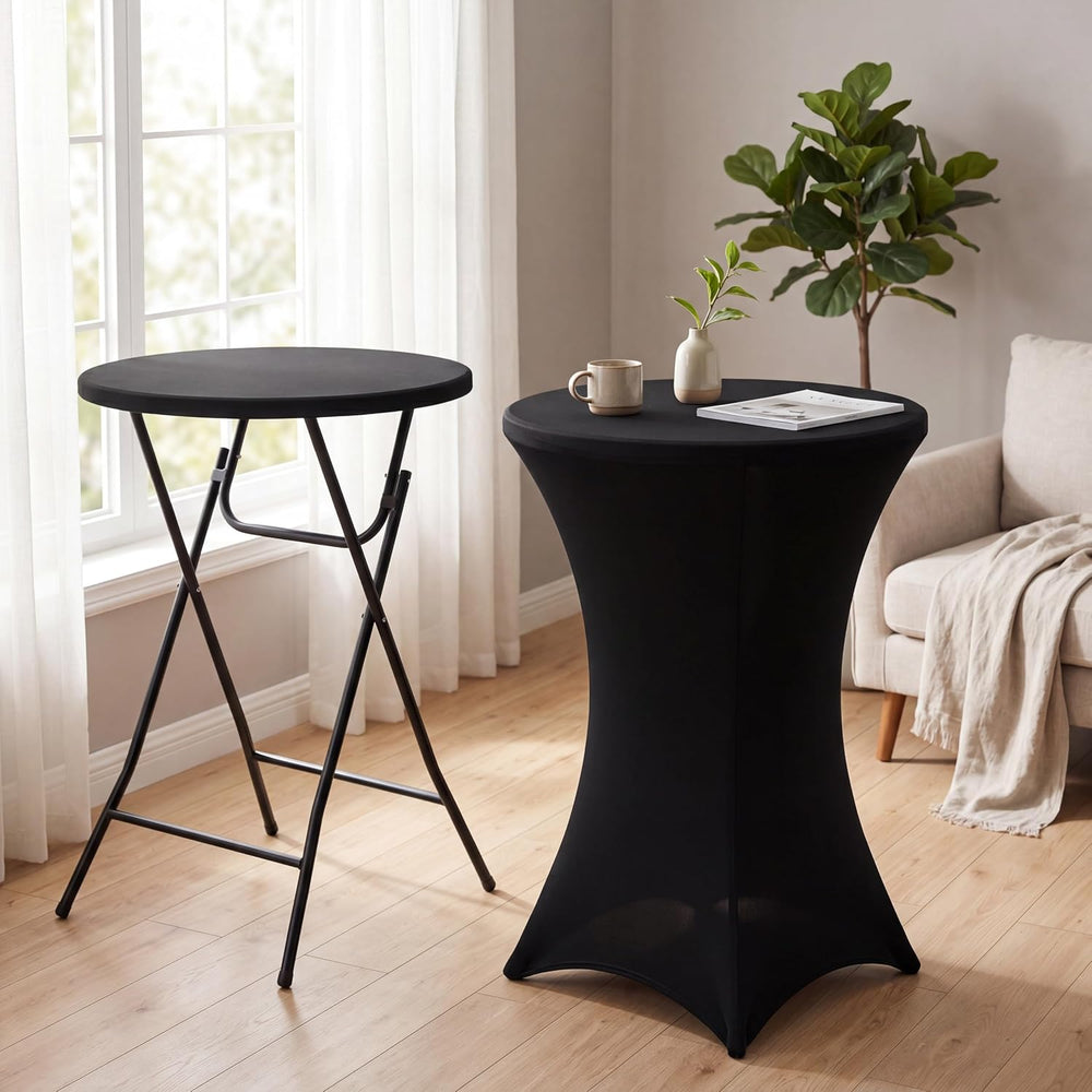 Wenqik 4 Sets 32"x43" High Top Folding Cocktail Tables & Cover,...