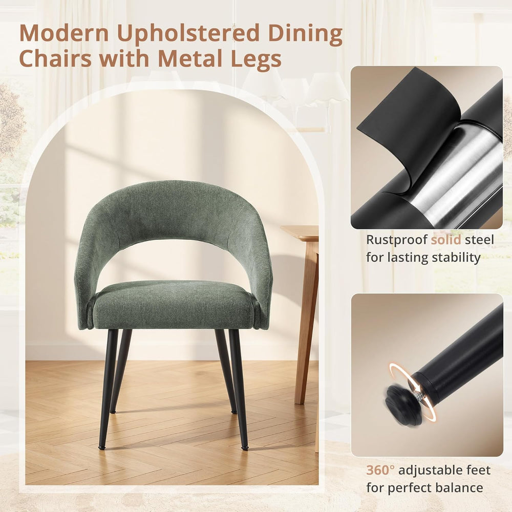 LUE BONA Modern Dining Chairs Set of 4, Upholstered Armrest Side Chairs for K...