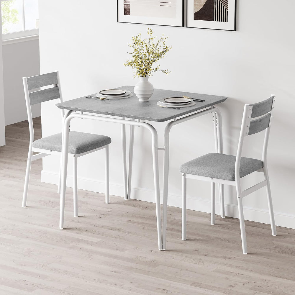 GAOMON 3-Piece Dining Table Set, Sturdy Wooden Square Table and Chair Breakfa...