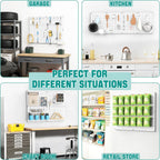 EVERHANGER Metal Pegboard Panels, Heavy Duty Pegboard Wall Organizer, Garage Wall Panels, Tool Storage Organization, 12"X16", 4pcs, White