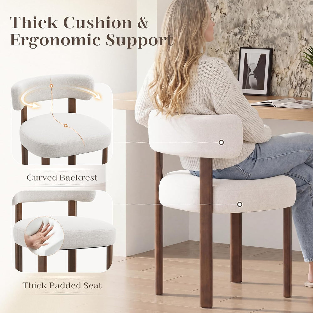 Wooden Dining Chairs Set of 6, Upholstered Kitchen Chairs with Solid Wood Leg...