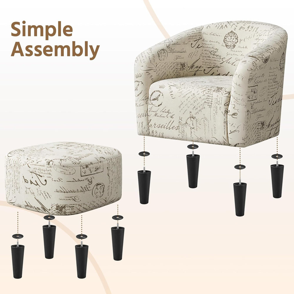 Yaheetech Compact Accent Chairs Set of 2 for Small Spaces, Letter Print