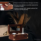 Wooden Watch Box for Men & Women, Watch Organizer & Display Case, Premium Long-Lasting Watch Holder for Storage, Elegant Gift for Watch Collectors (Glass Top, 3 Slots)