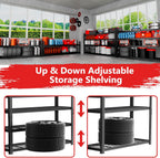 Storage Shelves, Garage Shelving Heavy Duty 2640LBS Capacity, 60"L x 24"W x 60"H Adjustable Metal Shelving Organizer Wire Rack, 4 Tier Utility Shelf Unit for Pantry Closet Warehouse Organization