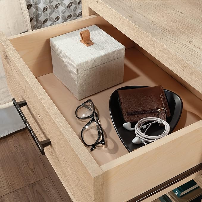 Sauder Pacific View Bedroom Night Stand, Spacious Storage, 1 Drawer Nightstan...
