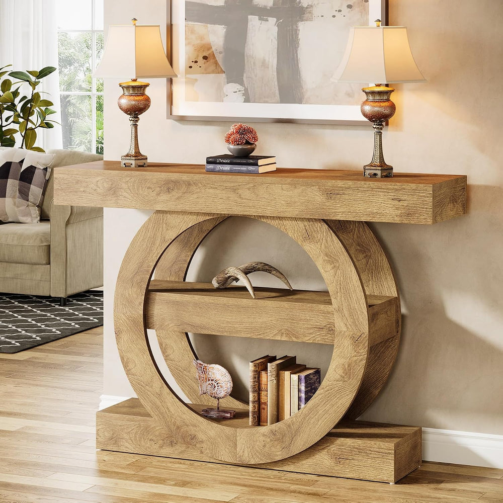 Tribesigns 41-Inch Entryway Table with Storage, 3-Tier Farmhouse Console Tabl...