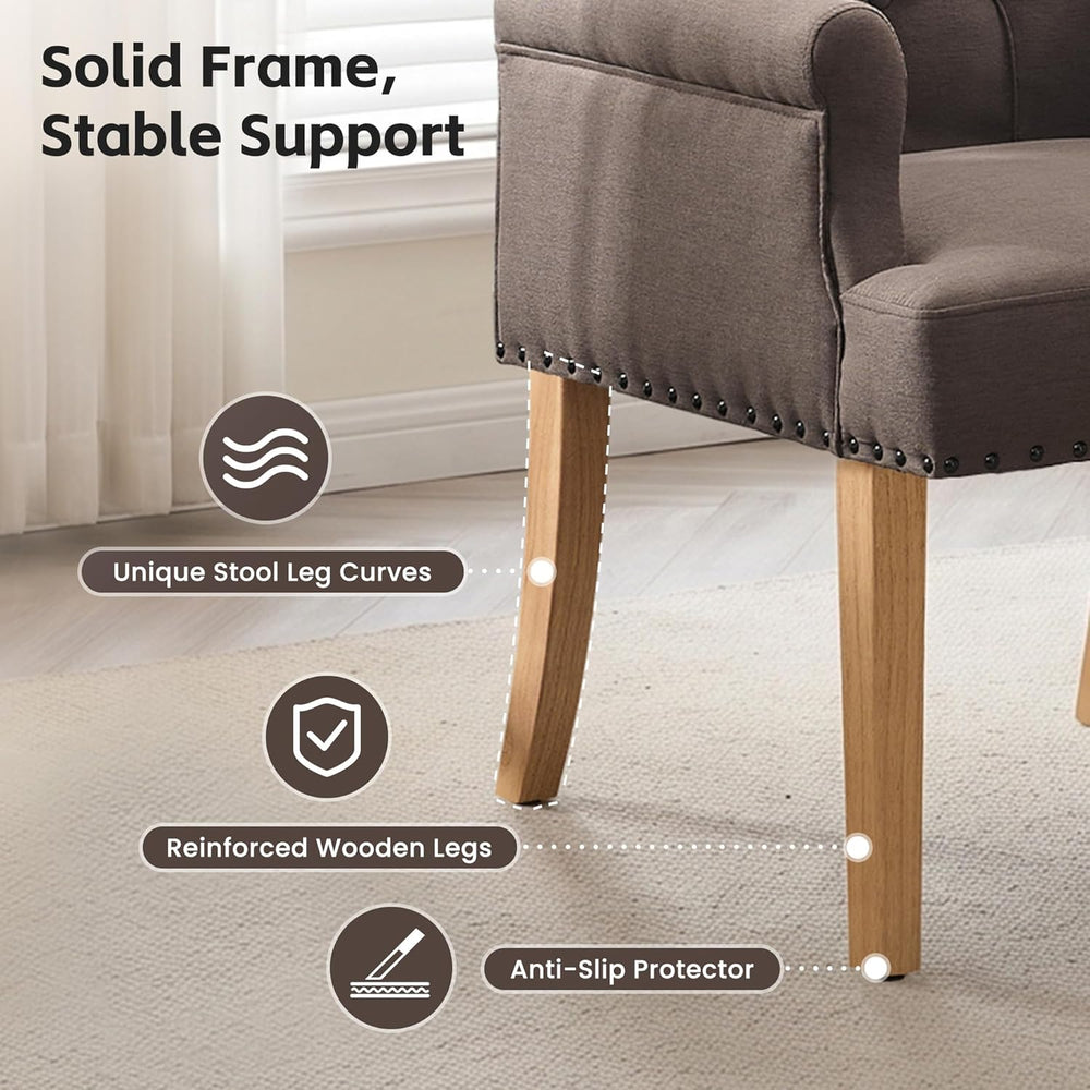 Upholstered Dining Chairs, Modern Fabric Dining Room Chairs with Arms, Tufted...