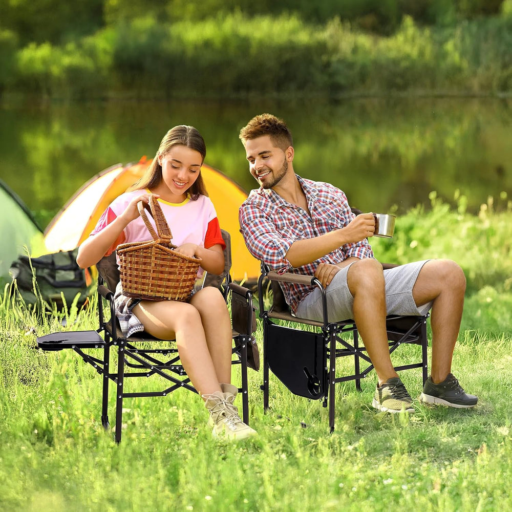 VINGLI Camping Chairs, Directors Chair, Camping Chair with Side Table & C...