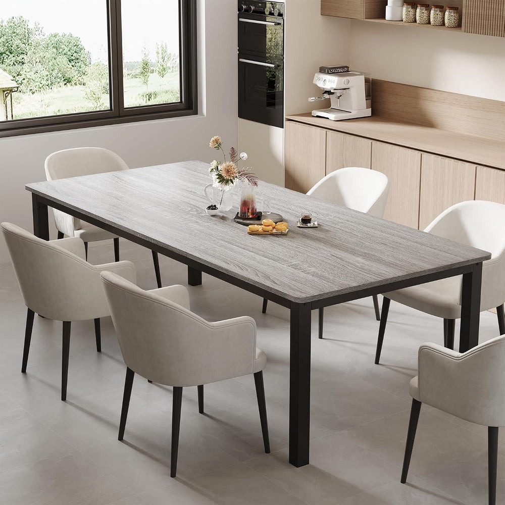 GarveeHome 71in Industrial Dining Table for 6-8 People, Long Kitchen Table