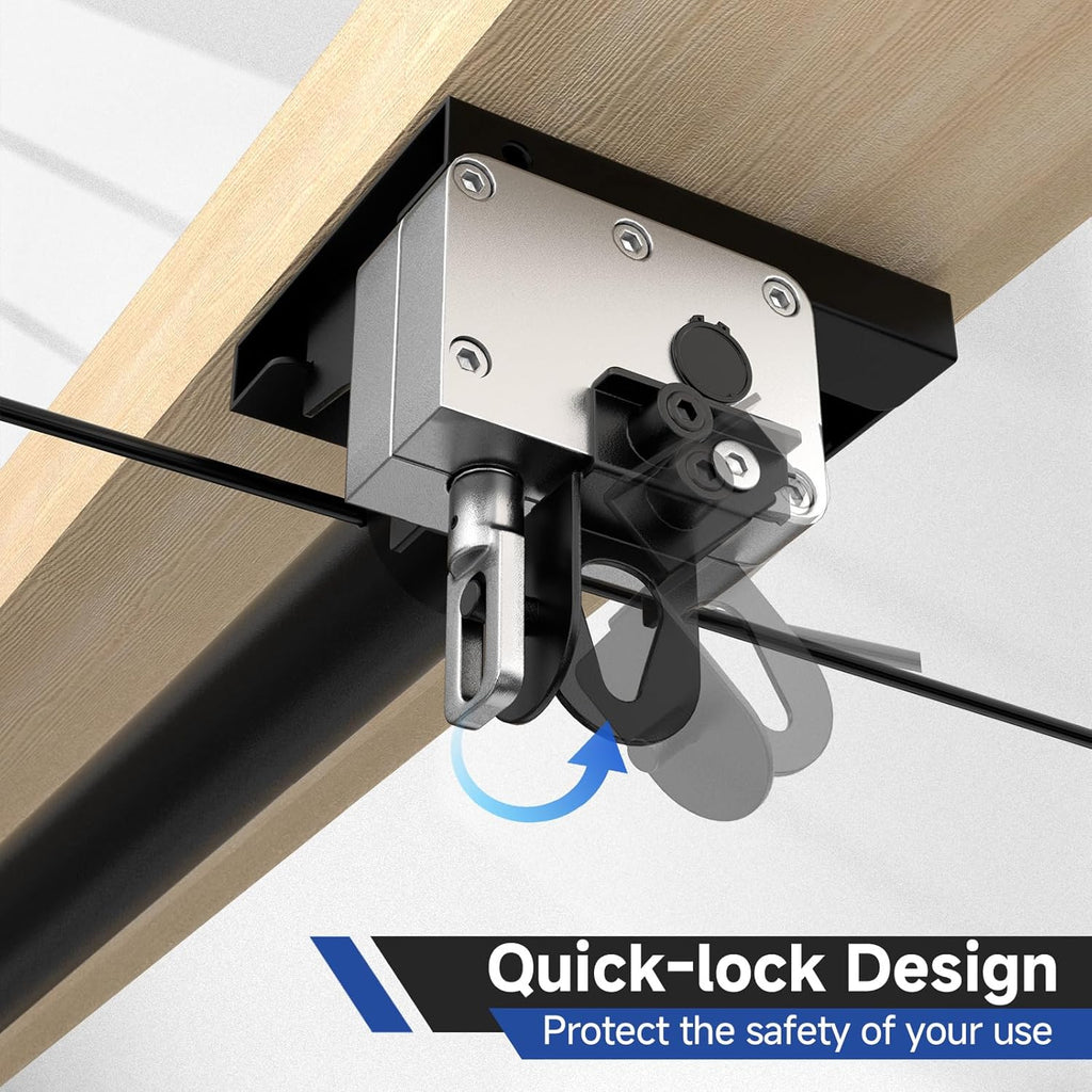 GADFISH Garage Ceiling Lift Storage Rack, Easy Lifting 85" Height 4x4 Ft Overhead Garage Storage Rack for Space Saving with Safety Lock, Suitable for 16"/24" Ceiling, 350LBS Capacity