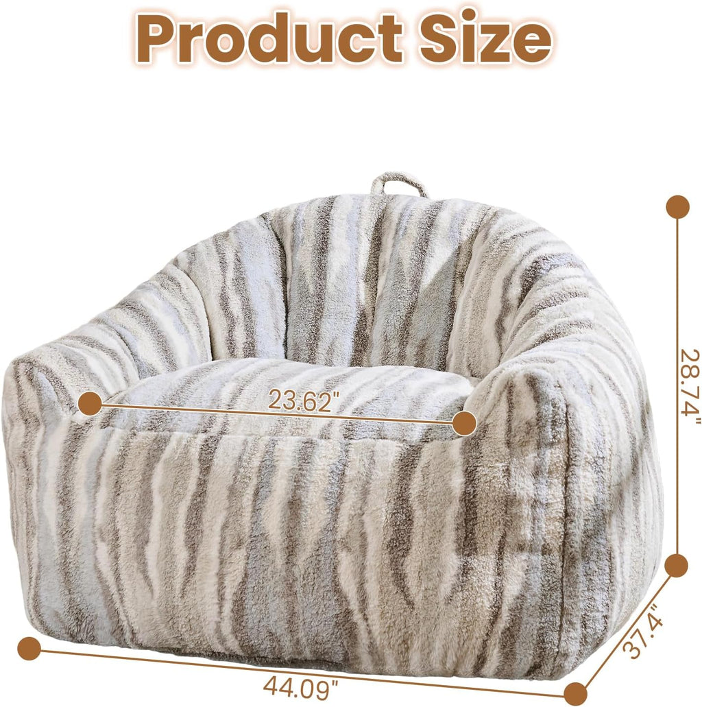 Bean Bag Chair for Adults, 44.1" Comfy Beanbag with Handle, Lazy Sofa Chair with Armrest, Great for Reading Gaming Watching TV, Living Room and Bedroom, XXL