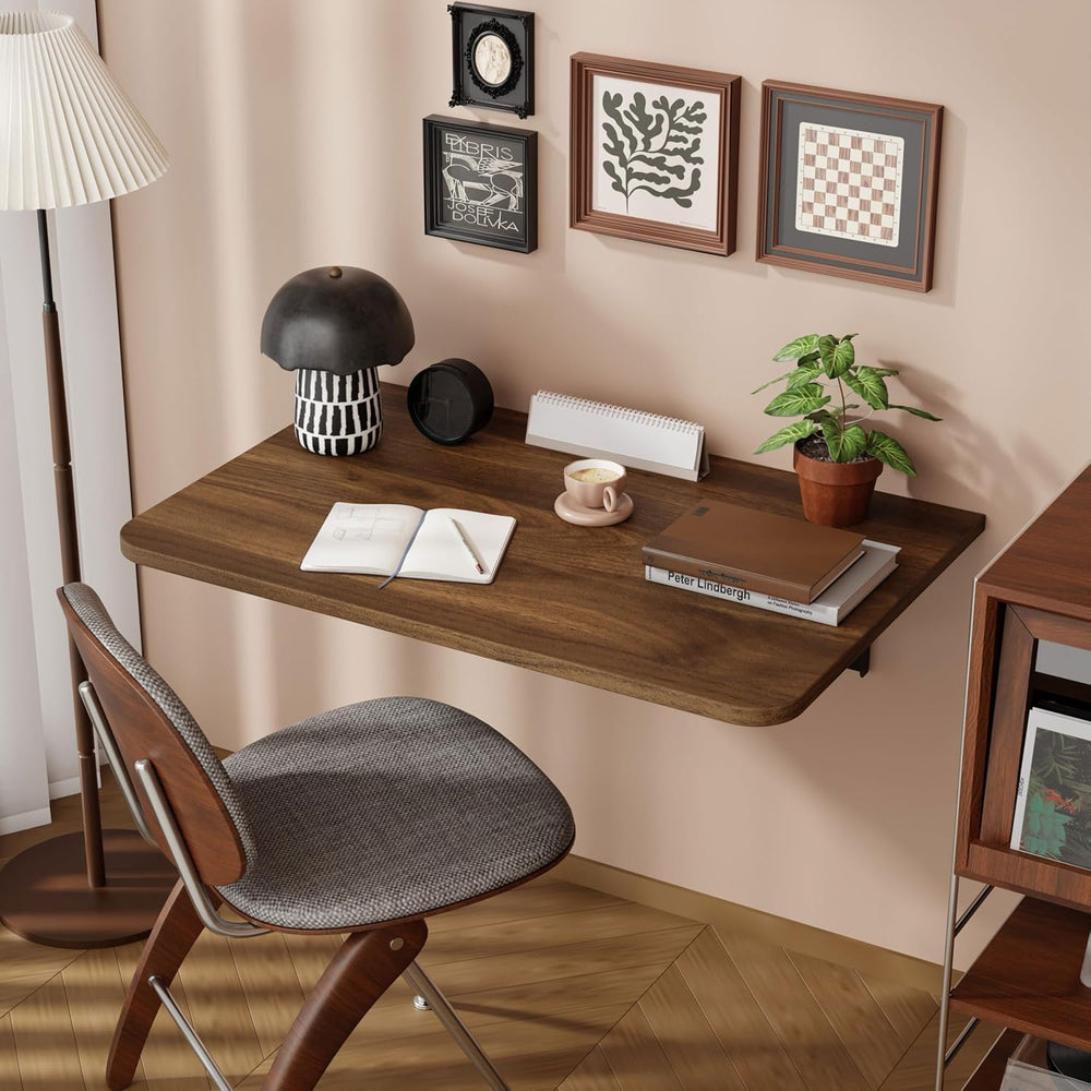 Dogsky Wall Mounted Folding Table, Floating Desk 24x15.7Inch, Fold Down Shelf...