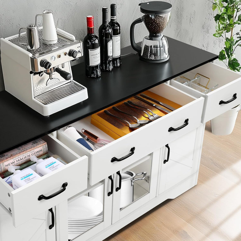 Likein Sideboard Buffet Cabinet with Storage - 55" Kitchen Storage Displ...