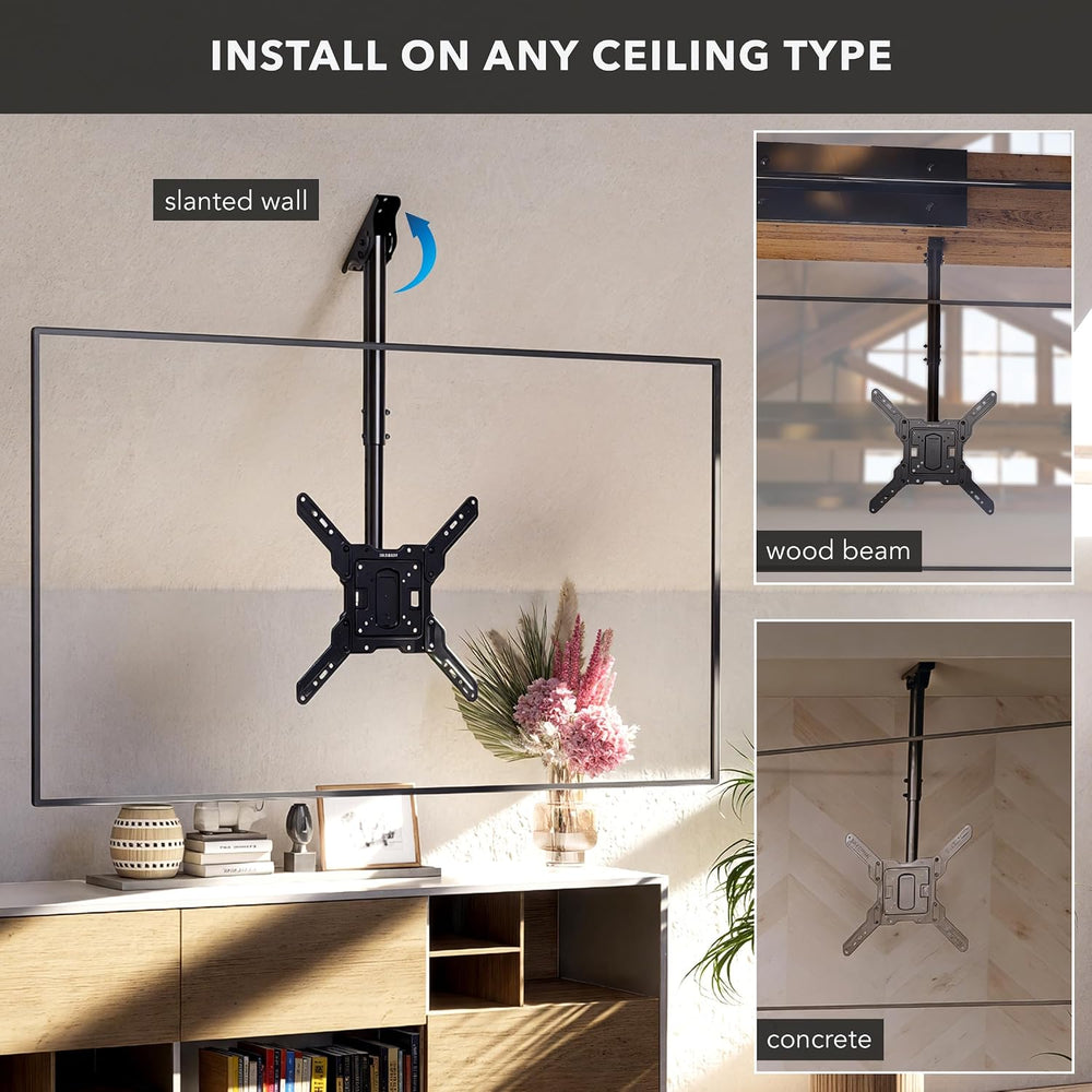 Mount-It! Ceiling TV Mount, 32-65", 99 lbs, MI-511 | Full motion 360 swi...