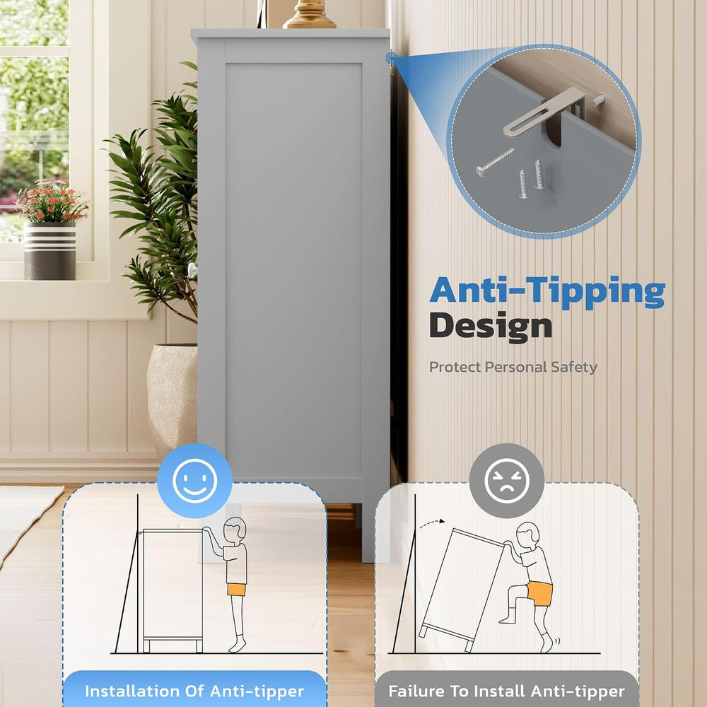 INTERGREAT Small Storage Cabinet, Freestanding Bathroom Storage Cabinets with...