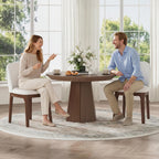 MALOL Wooden Dining Chairs Set of 2, Upholstered Kitchen & Dining Room Chairs with Thickened Wooden Legs, Farmhouse Side Chairs, Beige