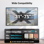 BONTEC Full Motion Corner TV Wall Mount for 31-75 Inch TVs, 33 in Long Arm Wall Mount Bracket, Swivel and Tilt with Landscape to Portrait Rotation, Holds 110 lbs, Heavy Duty Steel, Max VESA 600x400 mm