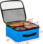 4-piece Kids Toy Storage Organizer Set Bag for Toy Building Bricks with See Through Clear TPU Top, Small Toy Packing Cube Bags, Clean Up Container case(blank pattern)