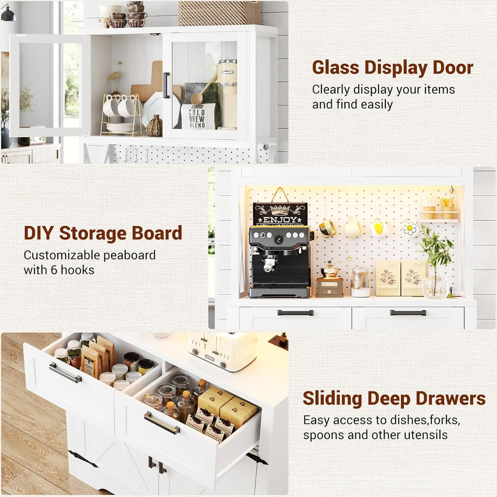 Unikito 71" Tall Kitchen Pantry Storage Cabinet with LED Light & Out...