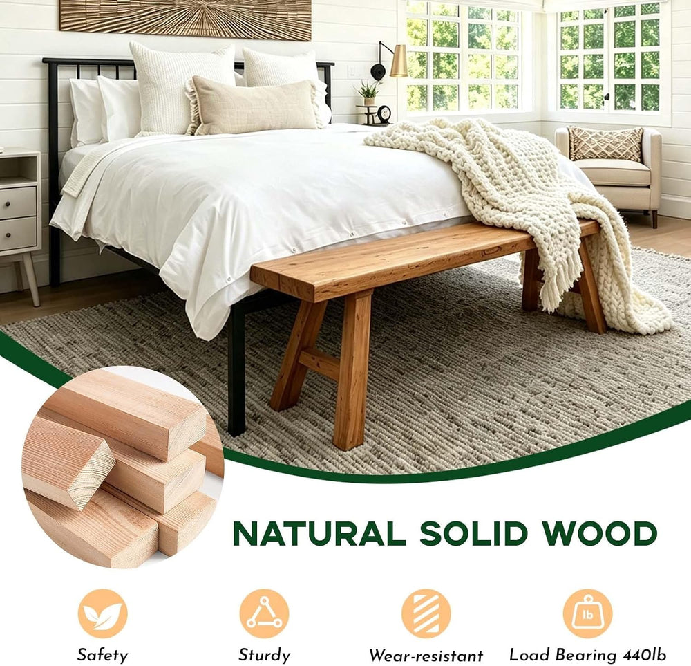 Narrow Entryway Bench Farmhouse Wood End of Bed Bench 20" 32" 39&qu...