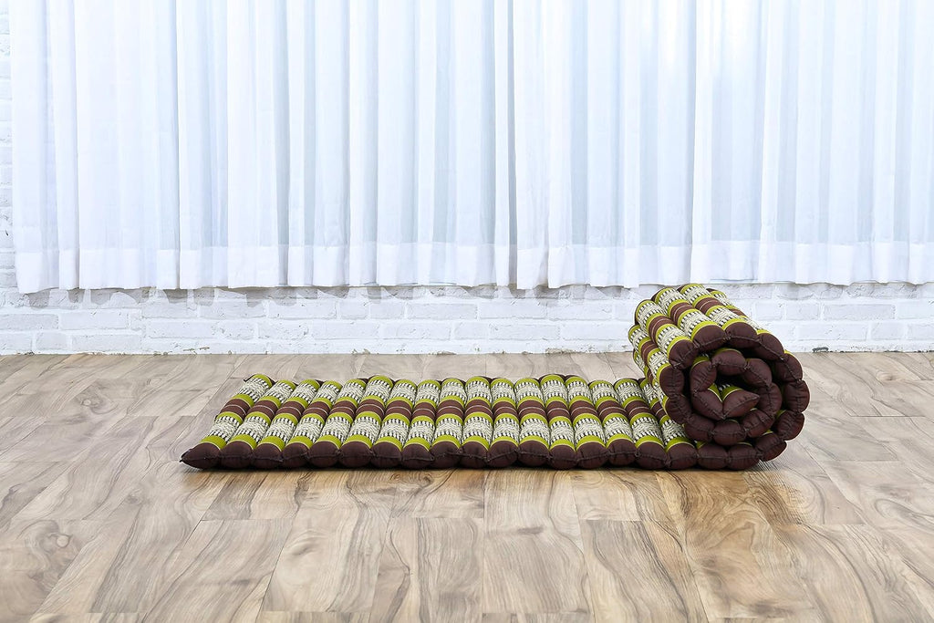Leewadee Thai Roll Mat 75 x 28 inches Kapok Firm | Breathable folding mattress for sleeping, yoga, meditation & massage. For travel, camping, the car or as a guest bed