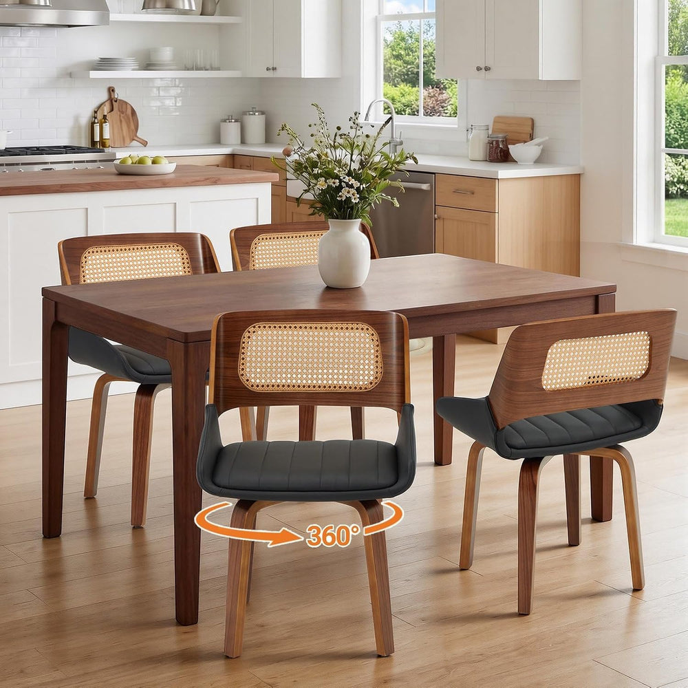 AVAWING Swivel Dining Chairs Set of 4, Mid Century Modern Dining Room Chairs ...