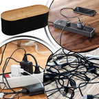 Cable Management Box, Safe Cord Organizer for Desk, Wire Storage Box with Extension Hiders, Tidy Desktop Solution, Cable Holder for Study Room, Living Room, Bedroom, Offices