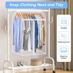 35" Hanging Garment Bags for Closet Storage Large Clear Garment Bags for Hanging Clothes Garment Rack Cover Coat Protector for Suit, Wardrobe, Bottom Enclosed