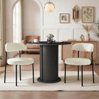SoarFlash Kitchen Table and Chairs for 2, 31.5" Dining Table Set for 2 with Upholstered Chairs, 3 Piece Kitchen Table Set with Storage Shelf for Small Space, Apartment