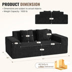 Luxanimarion 77'' Modern Small Cloud Loveseat Sofa, Boneless Love Seat | No Assembly Required Comfy Couches Includes 2 pcs Pillows for Living Room, Bedroom, Apartment, Polar Fleece Black
