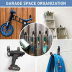 Garage Hooks with Anti-Slip Coating,Heavy Duty Wall Mount Storage Hooks for Hanging Bike,Hose,Ladder,Yard,Garden Tools (42 Pack Black)