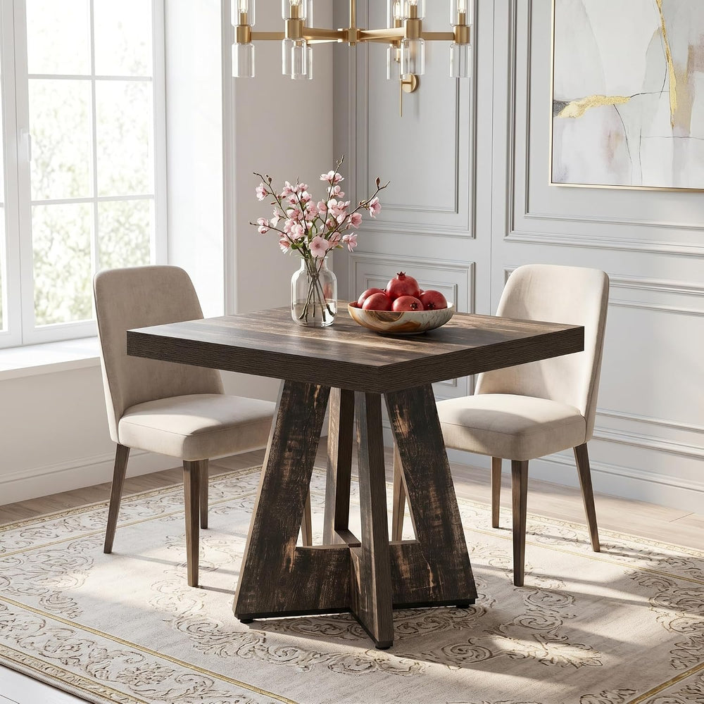 LITTLE TREE 31.5" Square Dining Table for 4, Small Space Kitchen Table w...